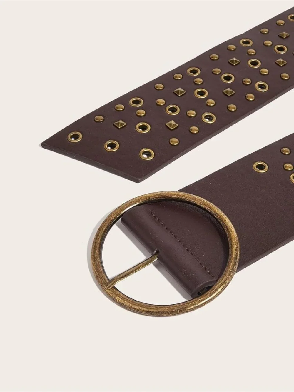 Women's Brown Leather Concho Belt Vintage Cowgirl Studded Belt Country Belt